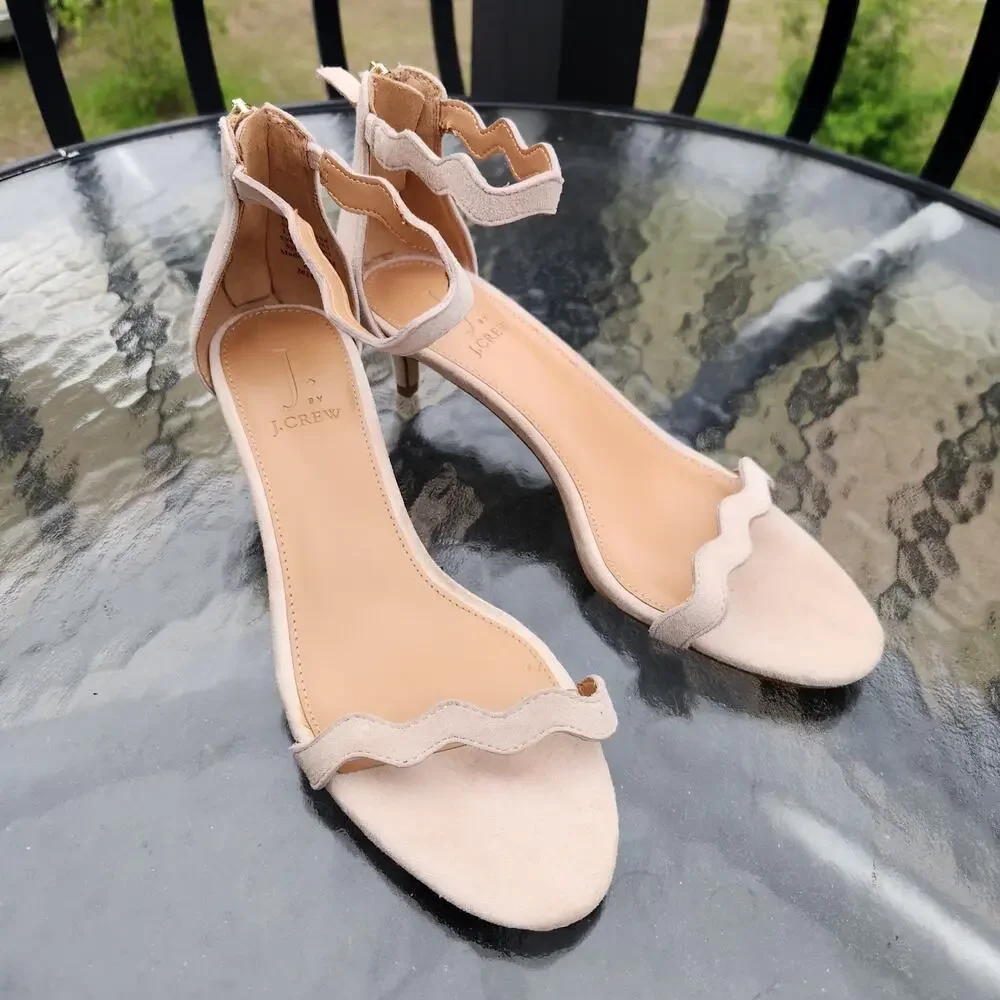 J. Crew Beige Heels Strappy Homecoming Hoco Wedding Prom Bridal 7